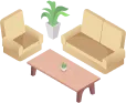 A few items of furniture