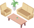 A few items of furniture